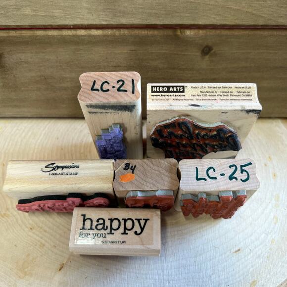 Rubber Stamp various phrases mixed a lot - Picture 2 of 4